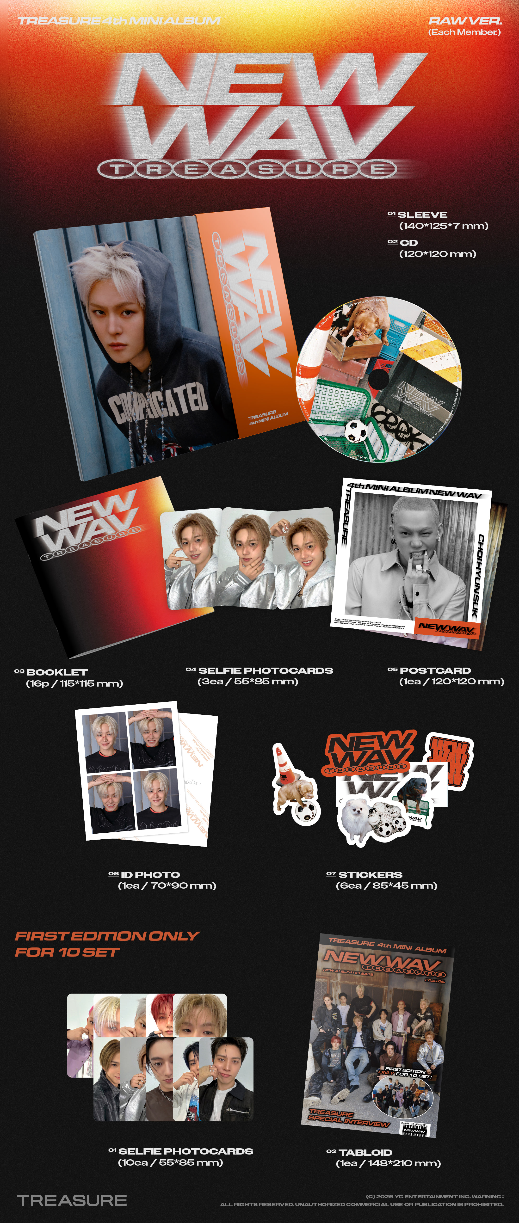 TREASURE 4th MINI ALBUM [NEW WAV] RAW VER. - YG SELECT